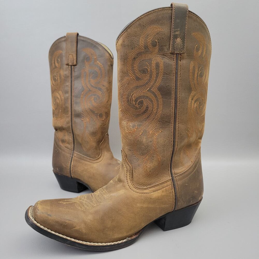 Womens Smoky Mountain Cowboy Square Toe Leather Embroidered Boots Size 9.5 D